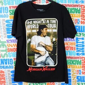 Morgan Wallen One Night At A Time World Tour T Shirt Size L Double Sided Merch